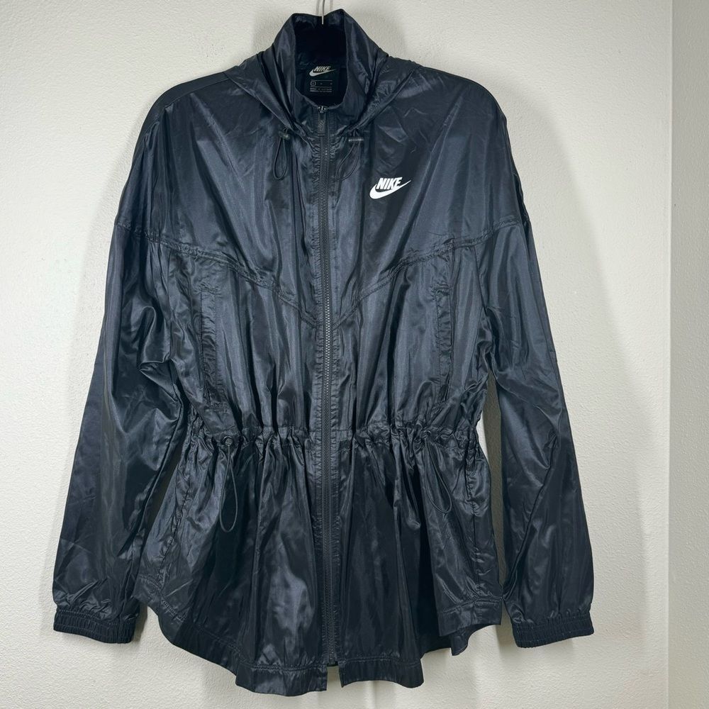 Nike Sportswear Black Windrunner Jacket Full Zip Up Coat Women’s Size Large